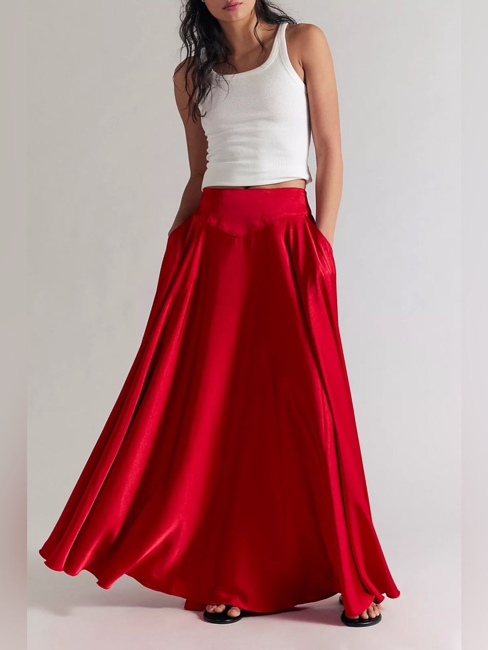 Free People Chilco Maxi Skirt Salsa - Picture 3 of 8